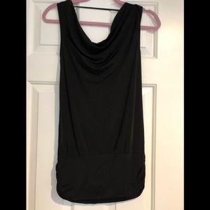 Black waterfall neckline top